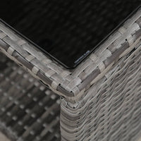 Thumbnail for 3-tlg. Bistro-Set mit Auflagen Poly Rattan Grau