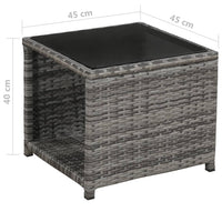 Thumbnail for 3-tlg. Bistro-Set mit Auflagen Poly Rattan Grau