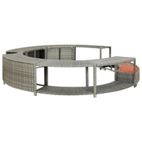 Thumbnail for Whirlpool-Umrandung Grau Poly Rattan