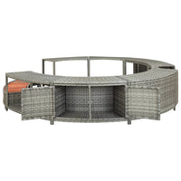 Thumbnail for Whirlpool-Umrandung Grau Poly Rattan