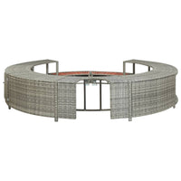 Thumbnail for Whirlpool-Umrandung Grau Poly Rattan