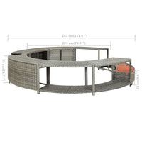 Thumbnail for Whirlpool-Umrandung Grau Poly Rattan
