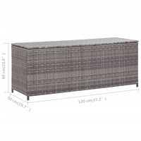Thumbnail for Gartenbox Grau 120x50x60 cm Poly Rattan