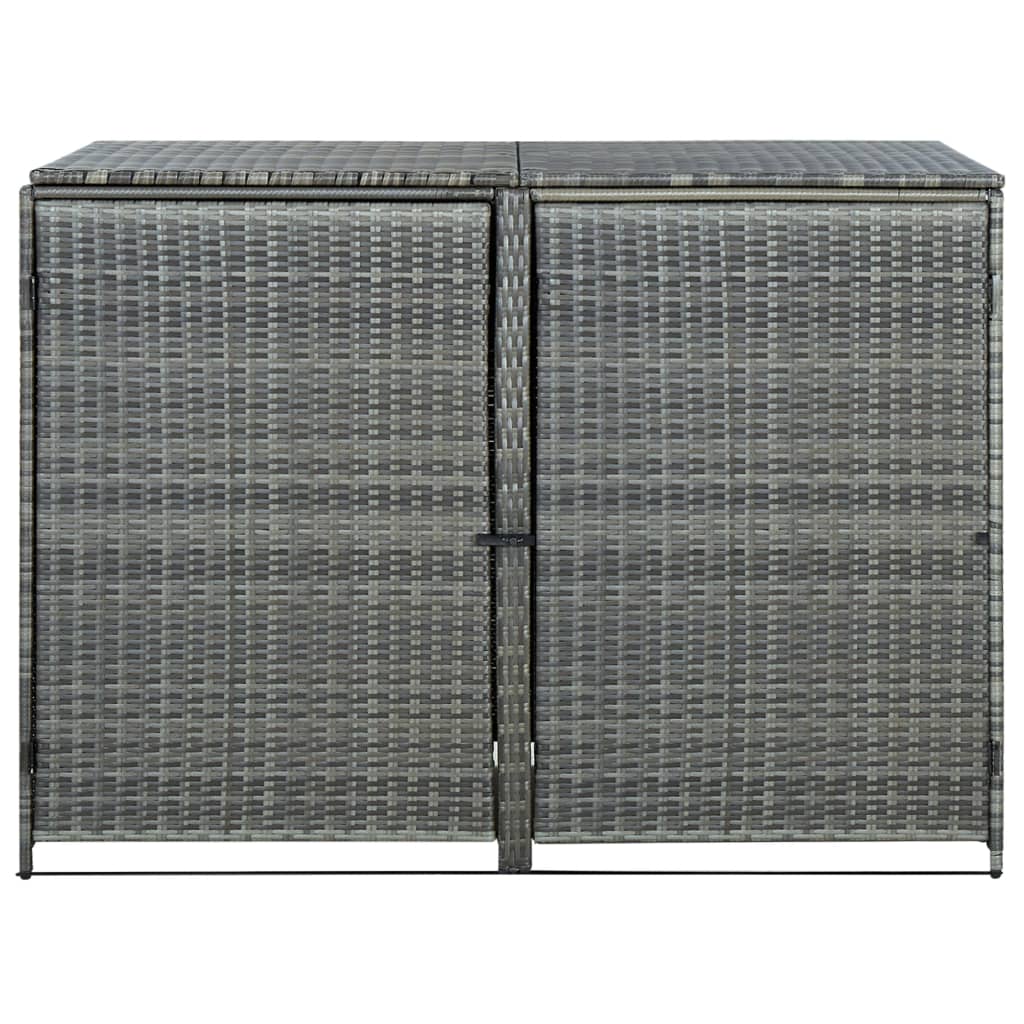 Mülltonnenbox für 2 Tonnen Poly Rattan Anthrazit 148×77×111 cm