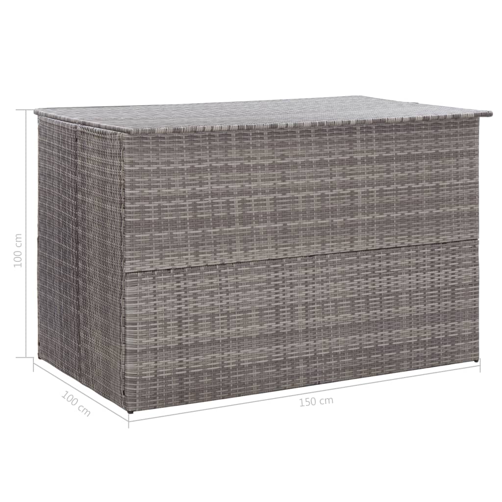 Gartenbox Grau 150x100x100 cm Poly Rattan