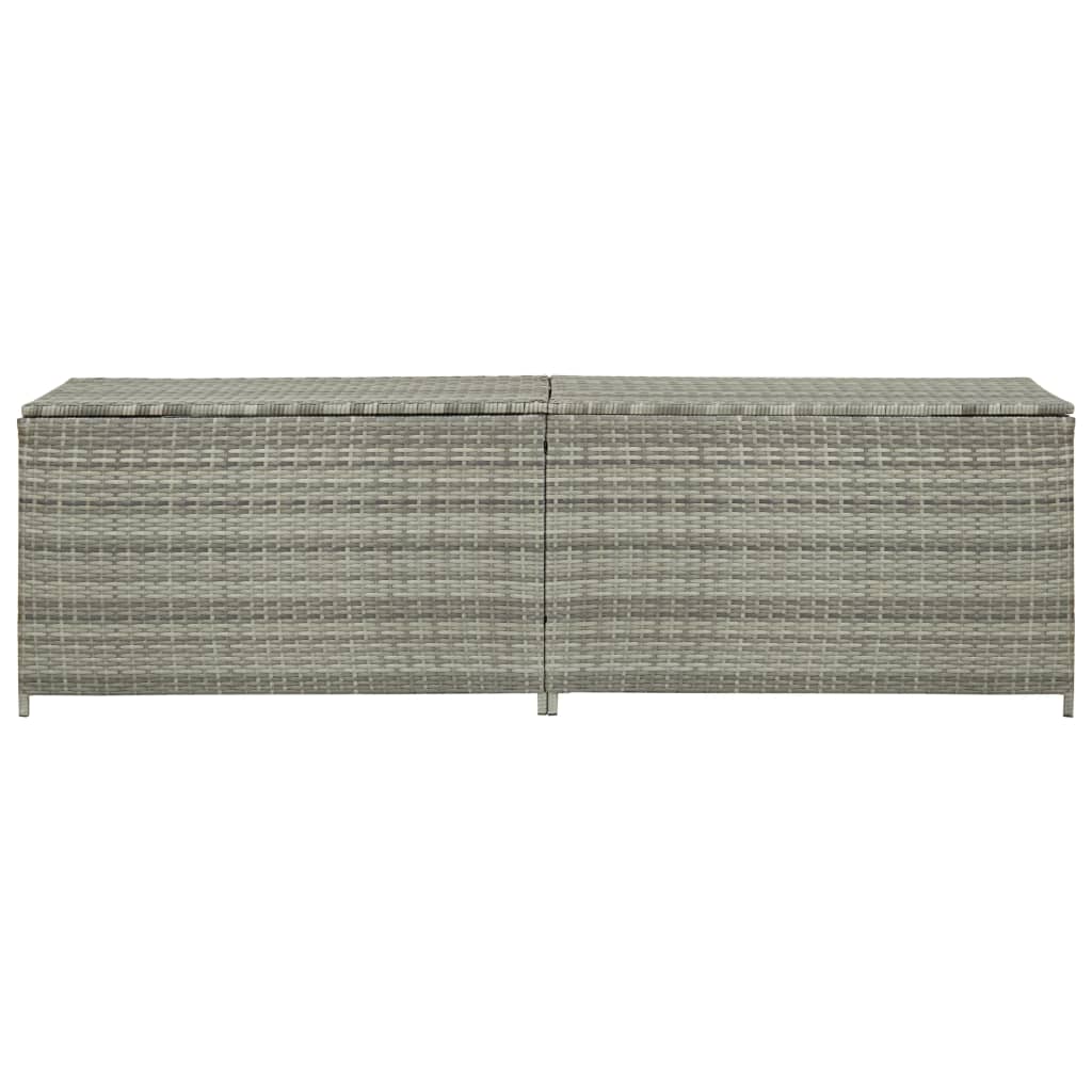 Gartenbox Poly Rattan 200x50x60 cm Grau