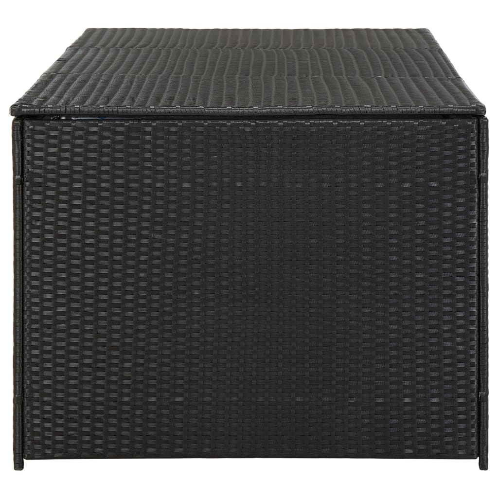 Gartenbox Poly Rattan 180x90x75 cm Schwarz