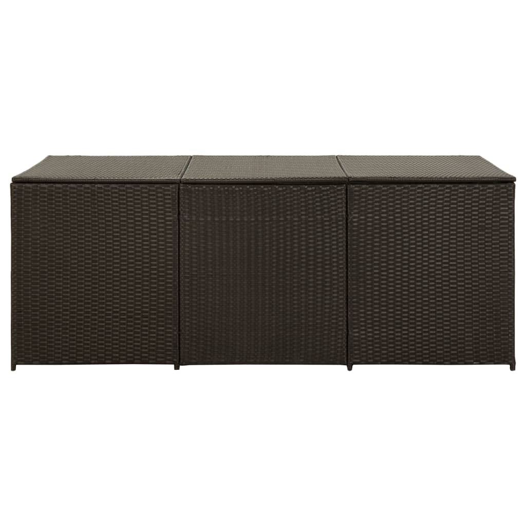 Gartenbox Poly Rattan 180x90x75 cm Braun