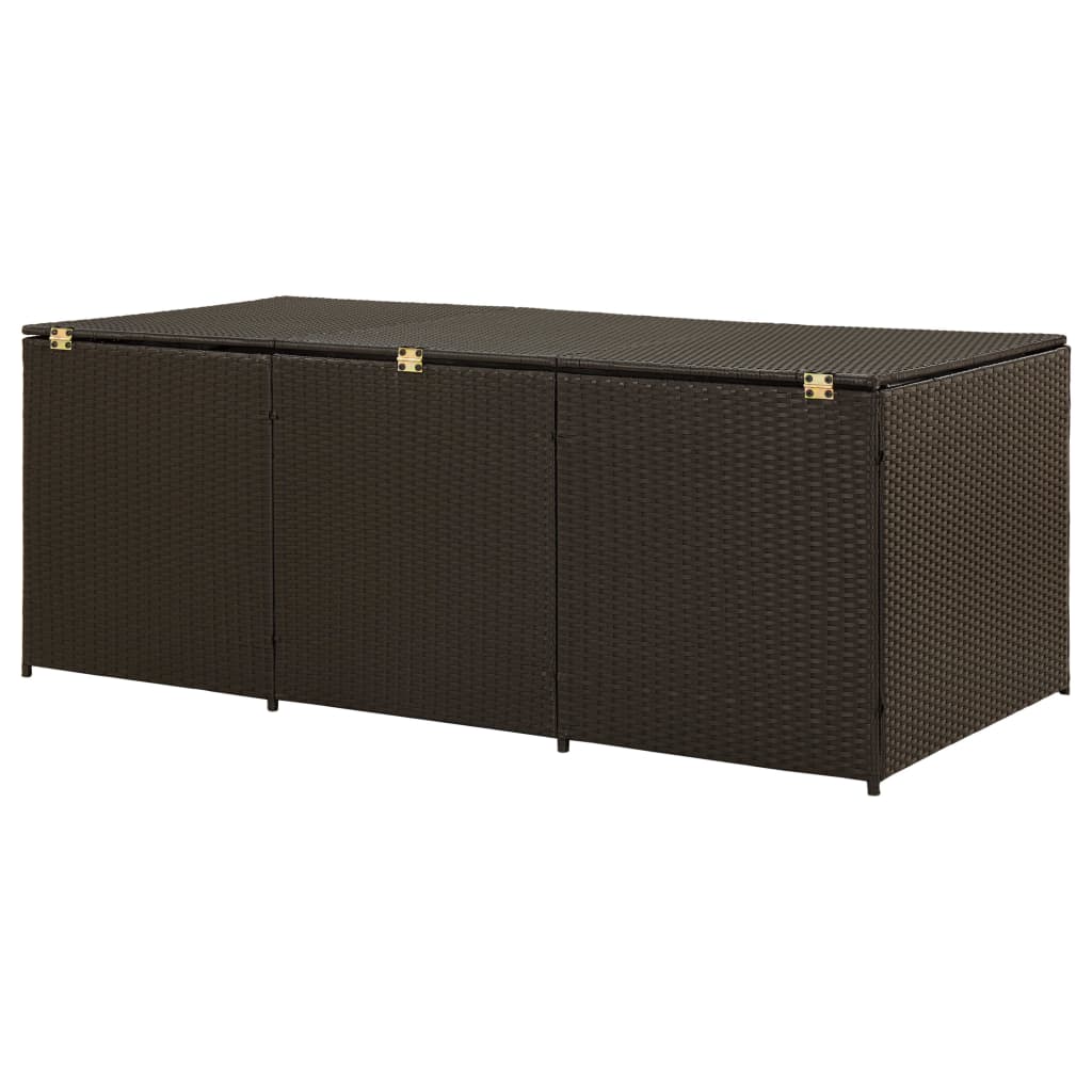 Gartenbox Poly Rattan 180x90x75 cm Braun