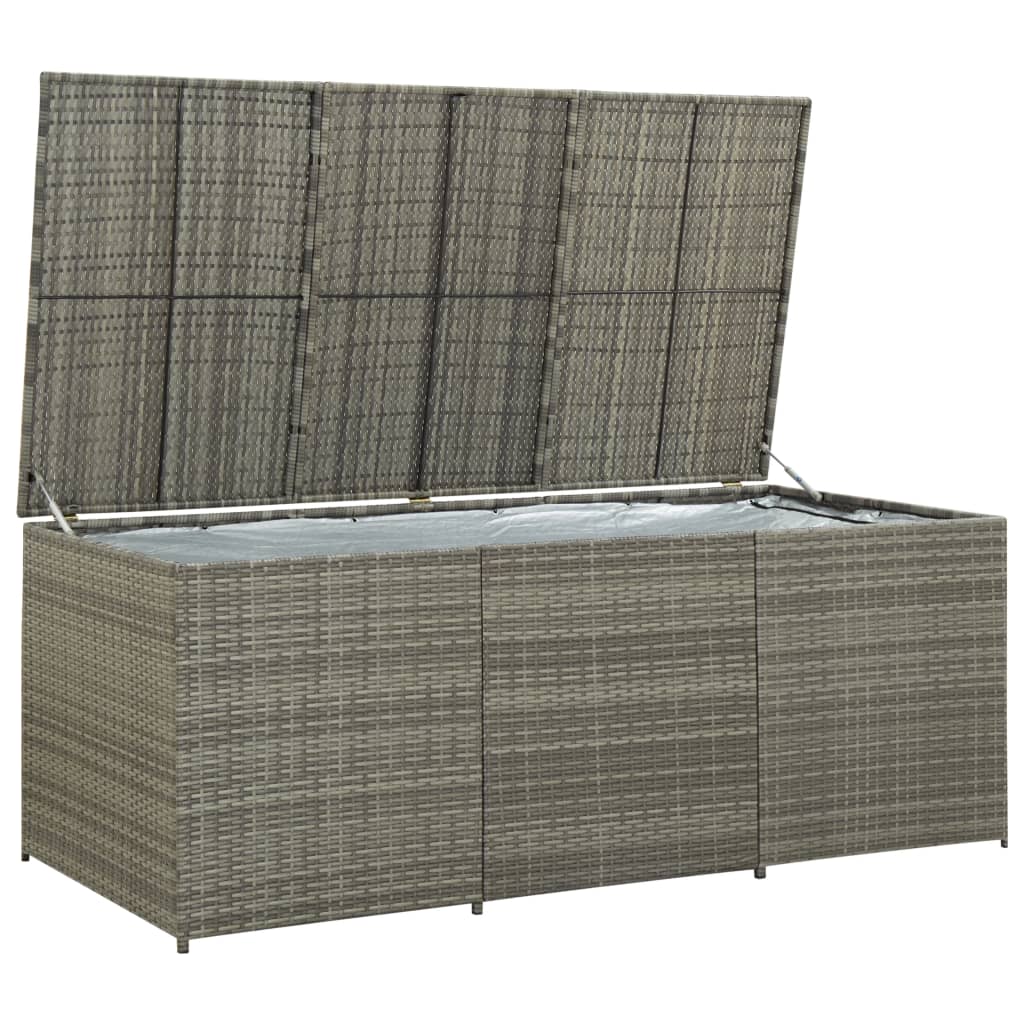 Gartenbox Poly Rattan 180x90x75 cm Grau