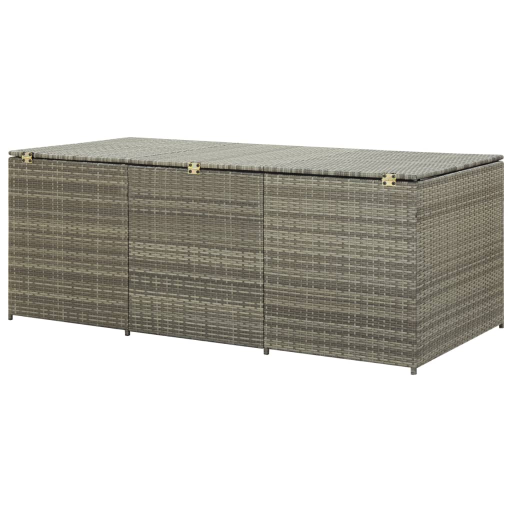 Gartenbox Poly Rattan 180x90x75 cm Grau