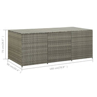 Thumbnail for Gartenbox Poly Rattan 180x90x75 cm Grau