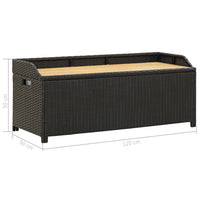 Thumbnail for Sitzbank mit Stauraum 120 cm Poly Rattan Schwarz
