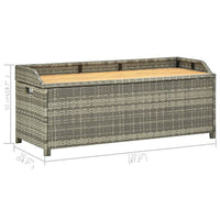 Thumbnail for Gartenbank mit Stauraum 120 cm Poly Rattan Grau