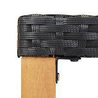 Thumbnail for Gartenbank 120 cm Schwarz Poly Rattan und Massivholz Akazie