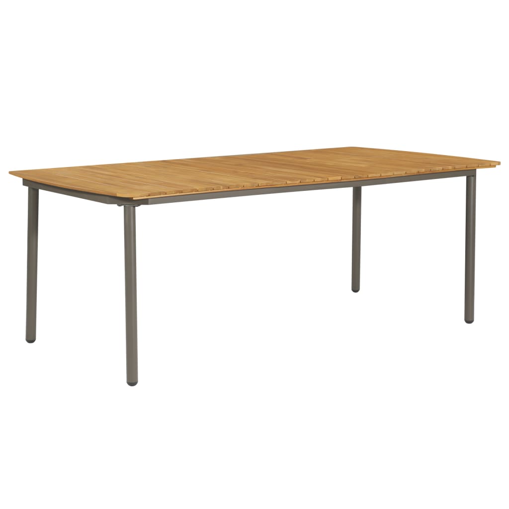 Gartentisch 200x100x72 cm Akazie Massivholz und Stahl