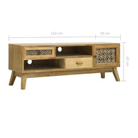 Thumbnail for TV-Schrank Schnitzerei Braun 120 × 30 × 42 cm Holz