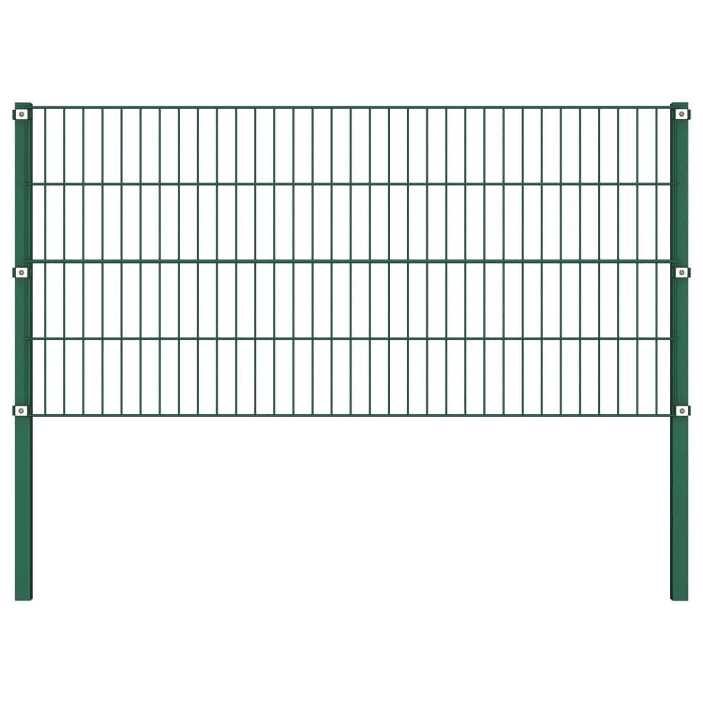 Zaunfeld mit Pfosten Eisen 17 x 0,8 m Grün