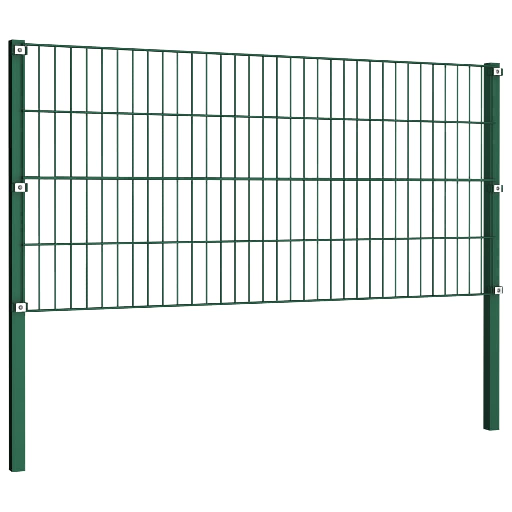 Zaunfeld mit Pfosten Eisen 17 x 0,8 m Grün