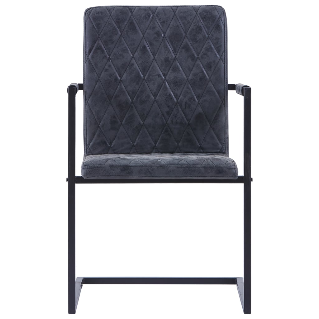 Freischwinger 4 Stk. Schwarz Kunstleder