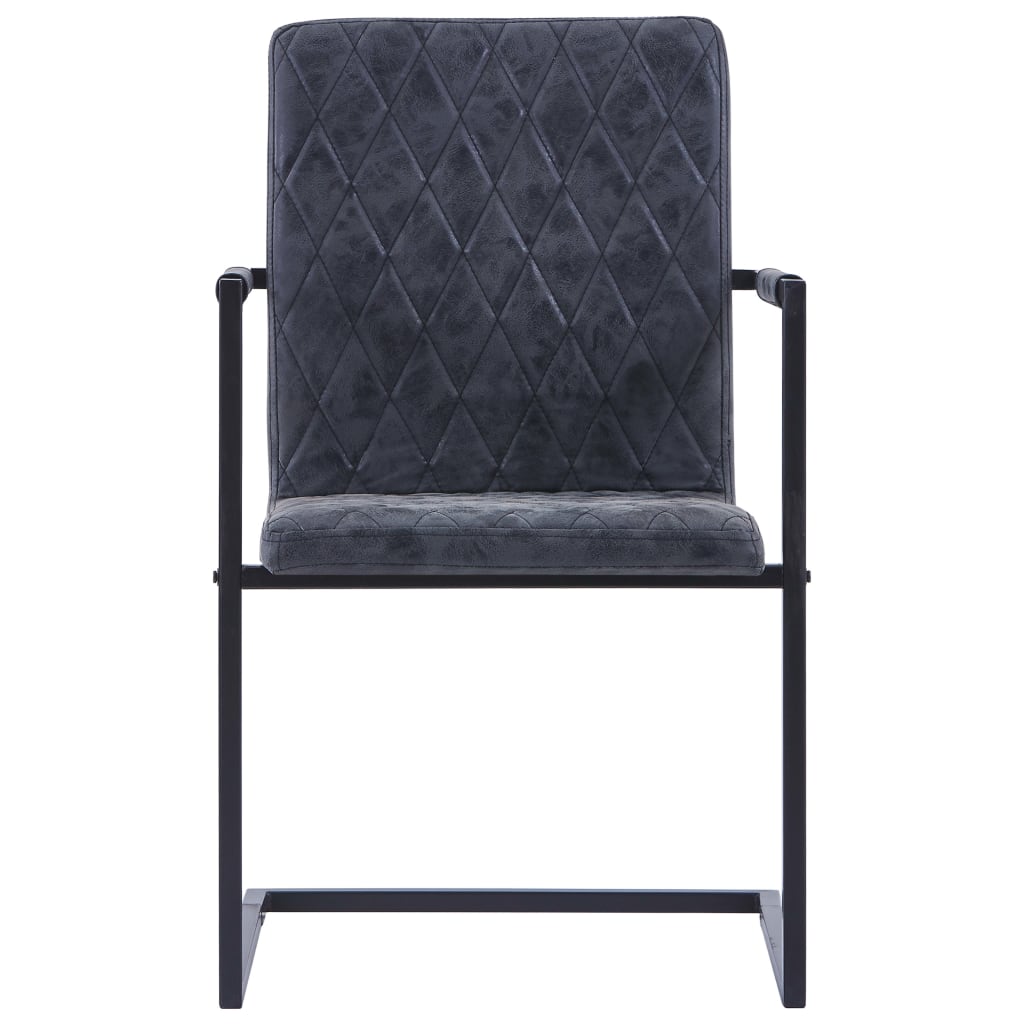 Freischwinger 6 Stk. Schwarz Kunstleder