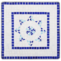 Thumbnail for Mosaik-Bistrotisch Blau und Weiß 60 cm Keramik