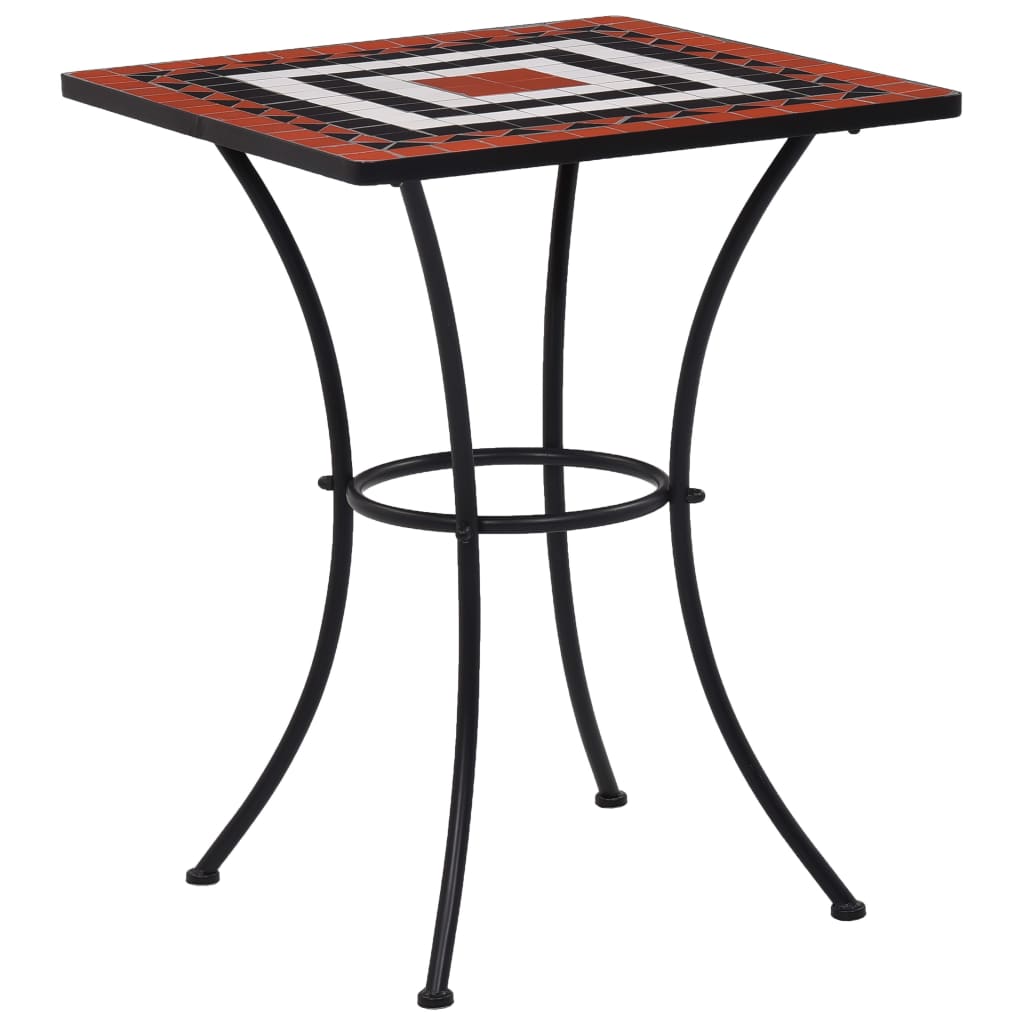 Mosaik-Bistrotisch Terrakotta und Weiß 60 cm Keramik