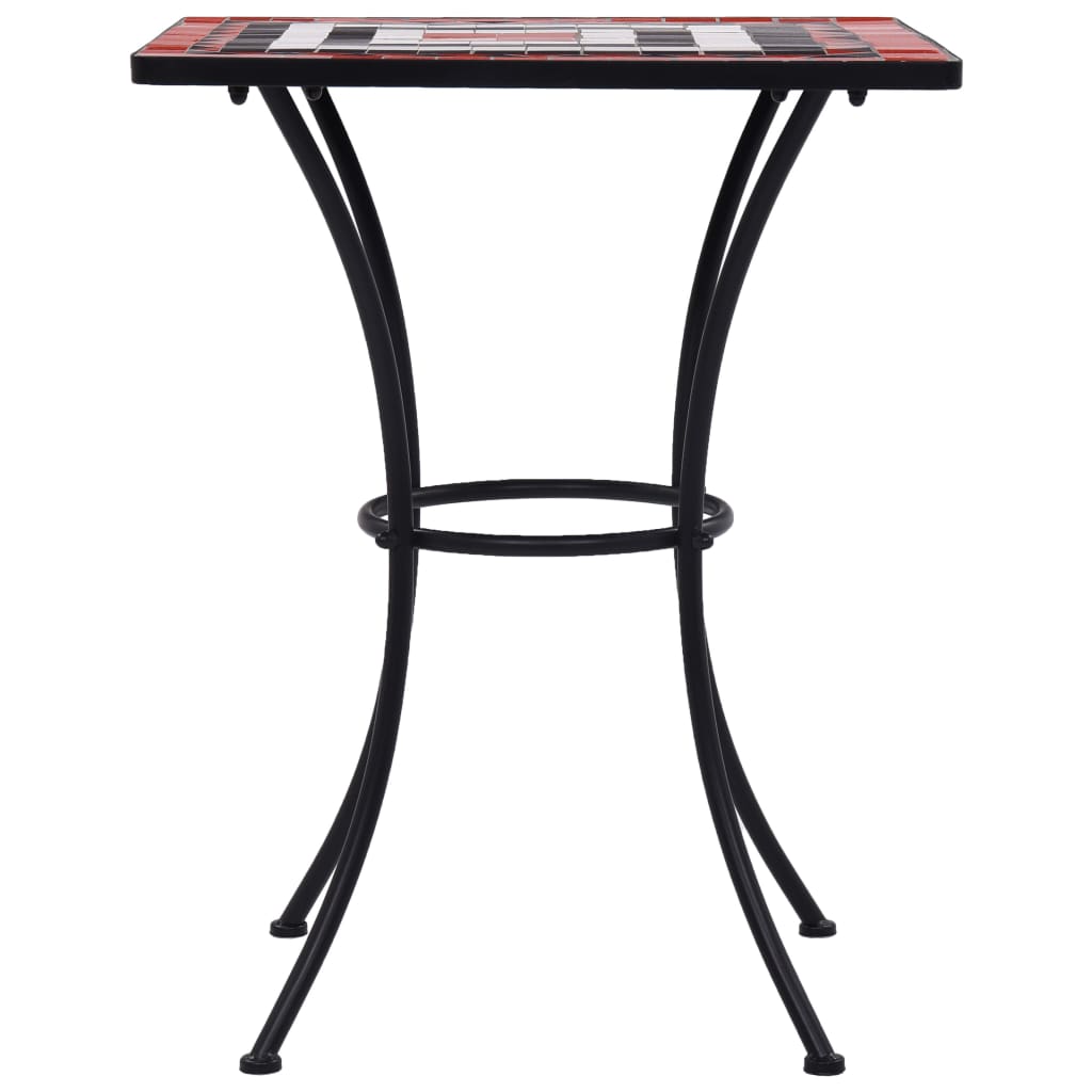 Mosaik-Bistrotisch Terrakotta und Weiß 60 cm Keramik