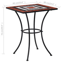 Thumbnail for Mosaik-Bistrotisch Terrakotta und Weiß 60 cm Keramik