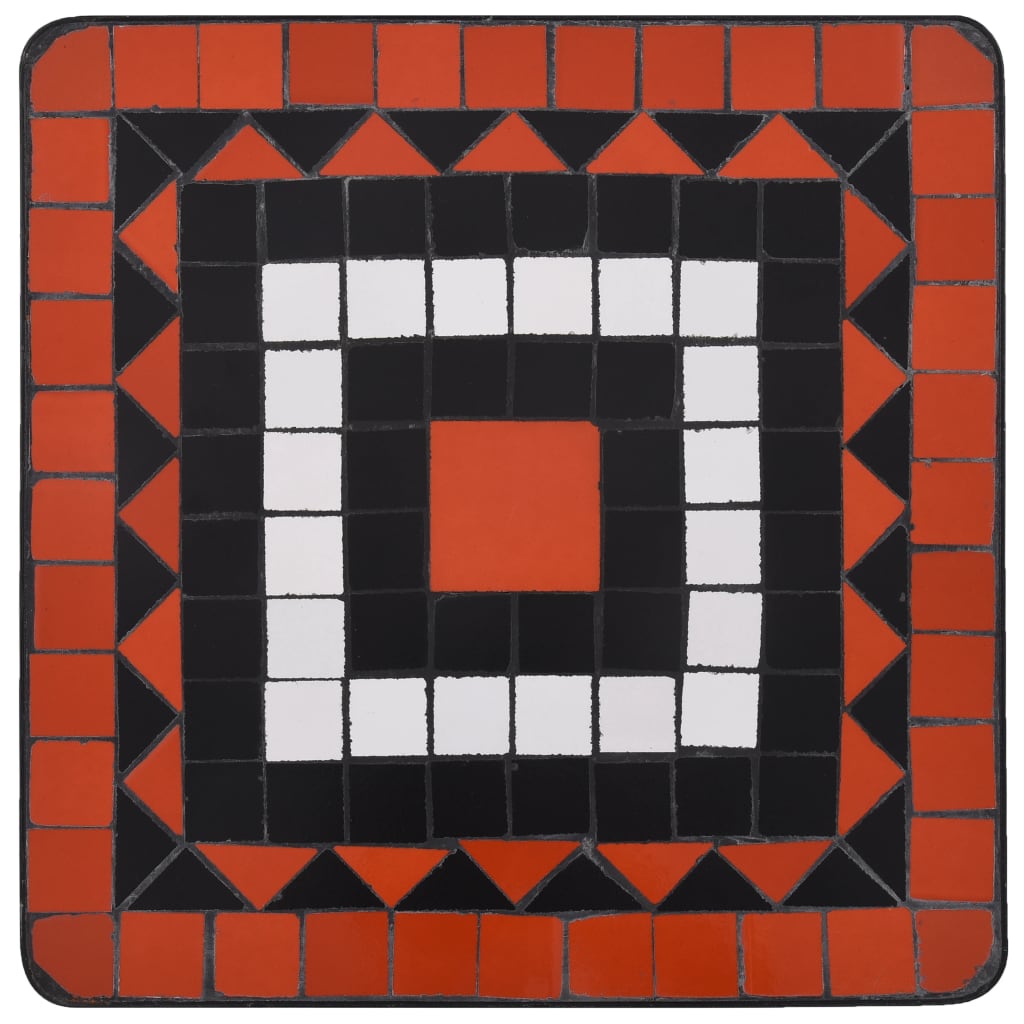 Mosaik-Beistelltisch Terrakotta und Weiß Keramik
