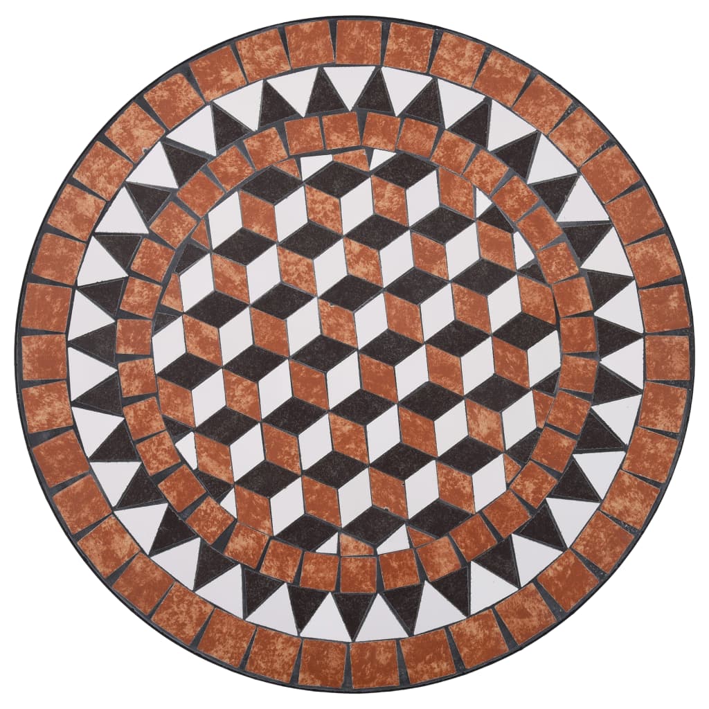 Mosaik-Bistrotisch Braun 60 cm Keramik