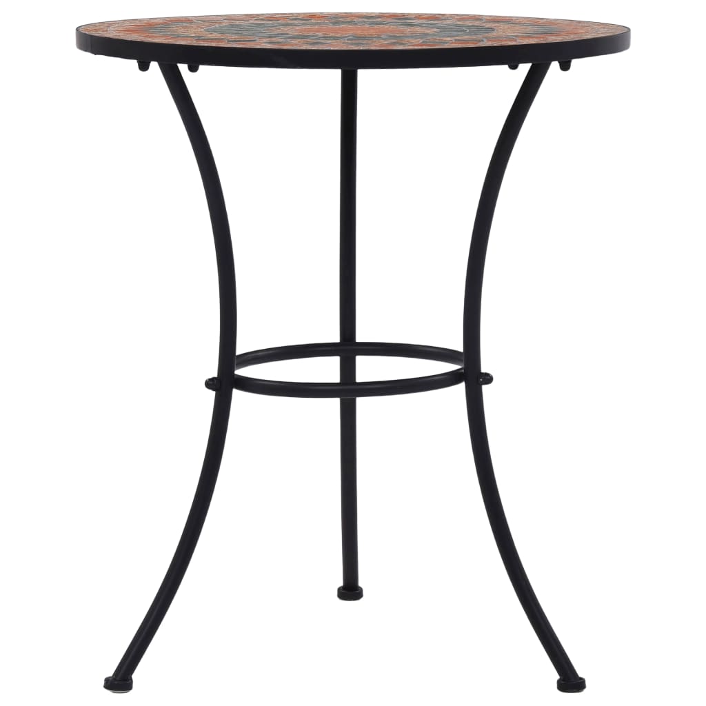 Mosaik-Bistrotisch Orange / Grau 60 cm Keramik