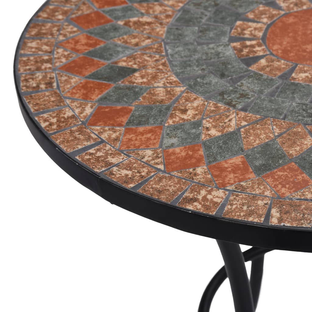 Mosaik-Bistrotisch Orange / Grau 60 cm Keramik