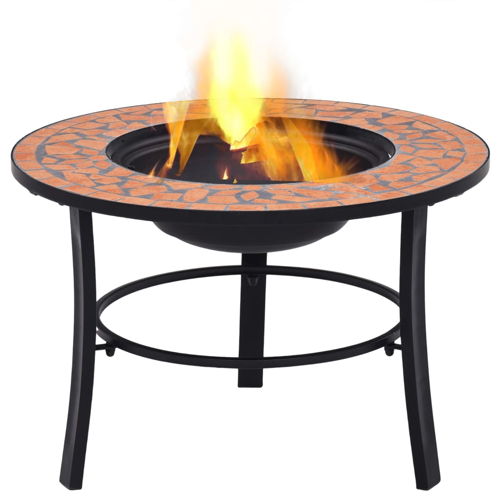Mosaik-Feuerstelle Terrakotta 68 cm Keramik