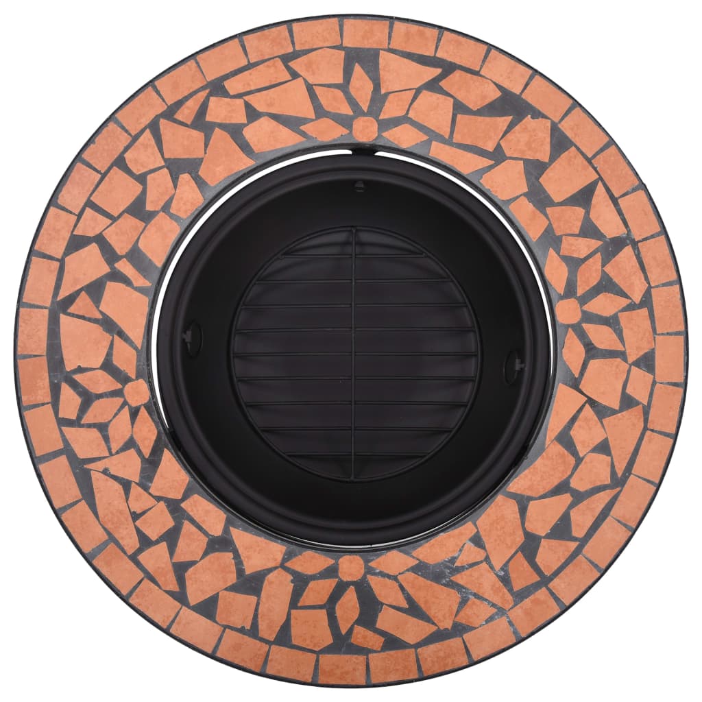 Mosaik-Feuerstelle Terrakotta 68 cm Keramik