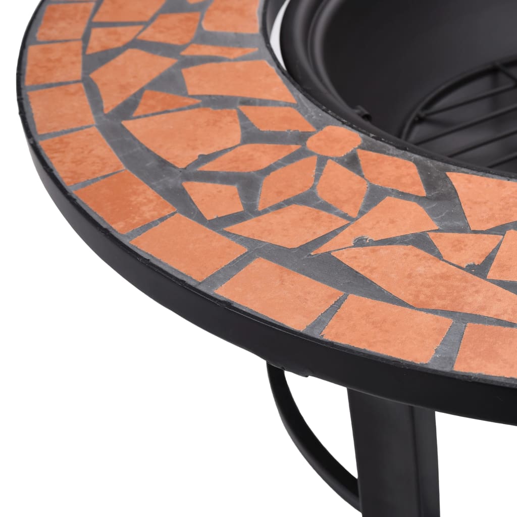 Mosaik-Feuerstelle Terrakotta 68 cm Keramik