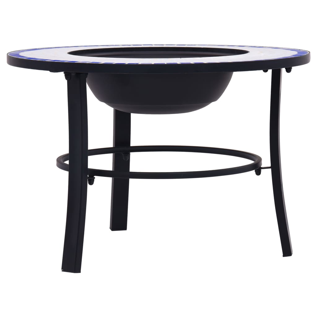 Mosaik-Feuerstelle Blau und Weiß 68 cm Keramik