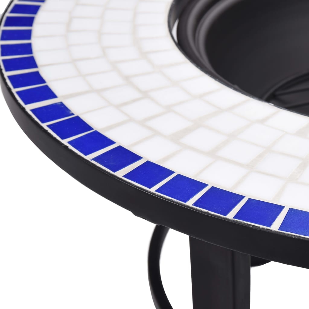Mosaik-Feuerstelle Blau und Weiß 68 cm Keramik