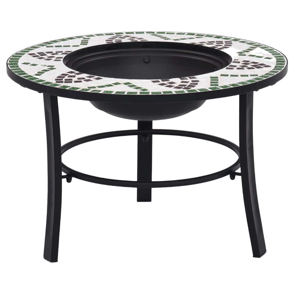 Mosaik-Feuerstelle Grün 68 cm Keramik