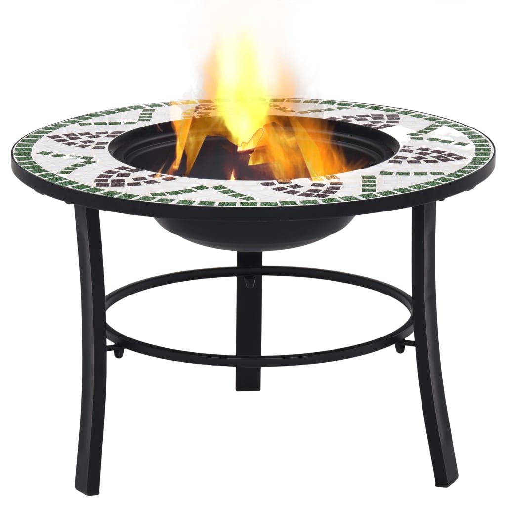 Mosaik-Feuerstelle Grün 68 cm Keramik