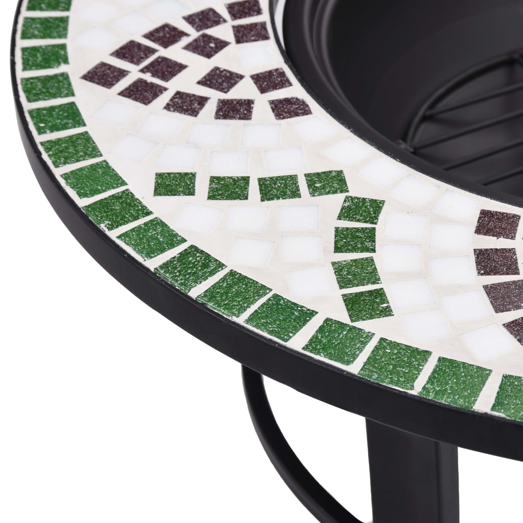 Mosaik-Feuerstelle Grün 68 cm Keramik
