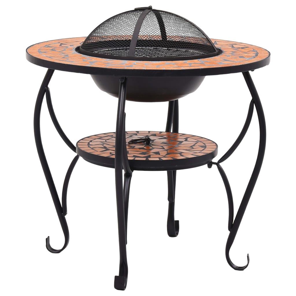Feuerschale Mosaik Terrakotta 68 cm Keramik