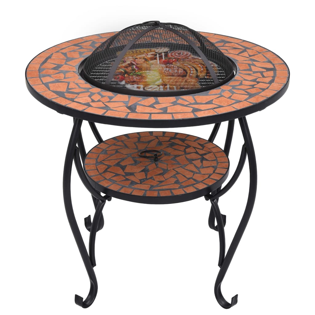 Feuerschale Mosaik Terrakotta 68 cm Keramik