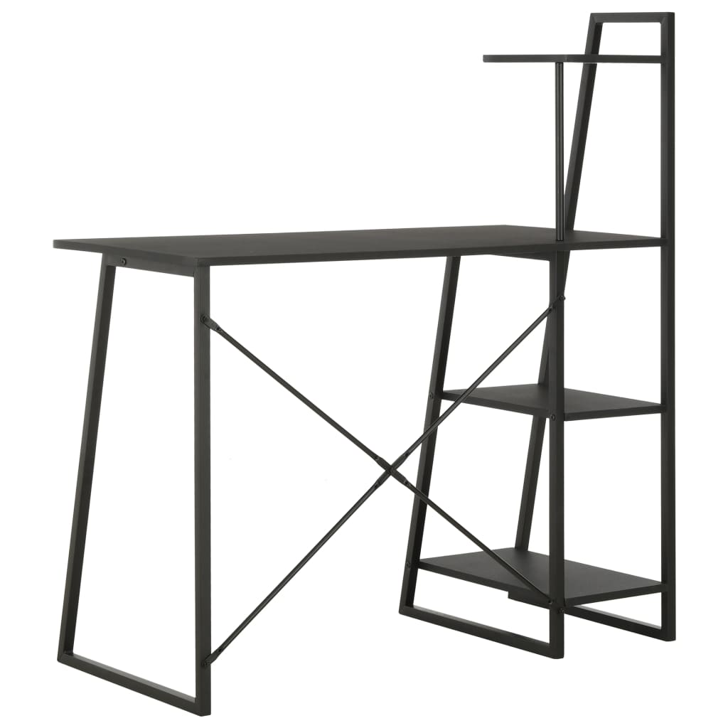 Schreibtisch mit Regaleinheit Schwarz 102×50×117 cm