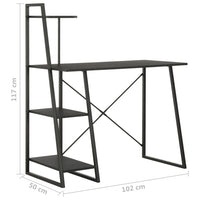 Thumbnail for Schreibtisch mit Regaleinheit Schwarz 102×50×117 cm