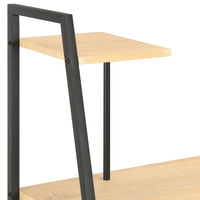 Thumbnail for Schreibtisch mit Regaleinheit Schwarz und Eiche 102×50×117 cm