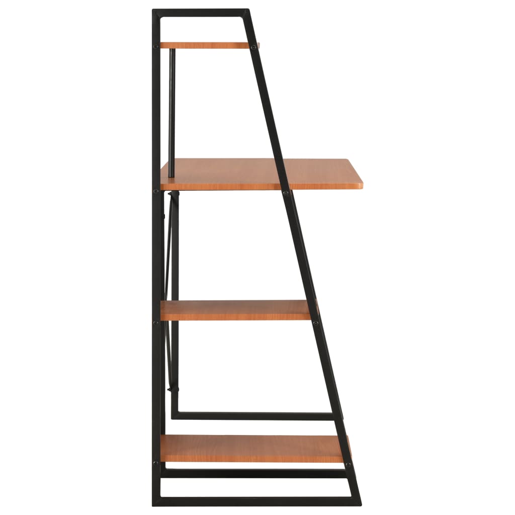 Schreibtisch mit Regaleinheit Schwarz und Braun 102×50×117 cm
