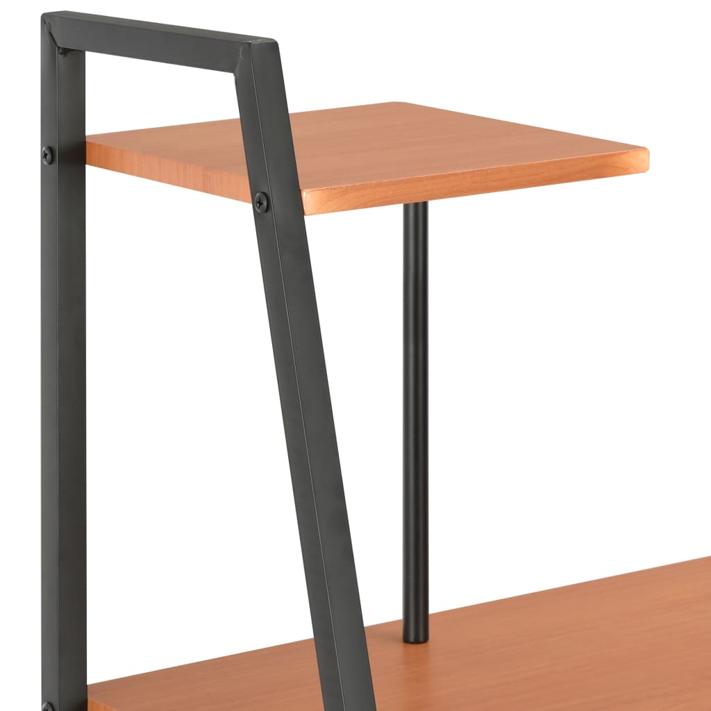 Schreibtisch mit Regaleinheit Schwarz und Braun 102×50×117 cm