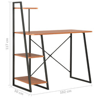 Thumbnail for Schreibtisch mit Regaleinheit Schwarz und Braun 102×50×117 cm