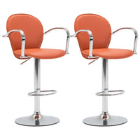 Thumbnail for Barhocker mit Armlehne 2 Stk. Orange Kunstleder